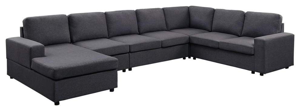 Hayden Modular Sectional Sofa With Reversible Chaise  Linen   Transitional   Sectional Sofas   by Lilola Home  Houzz