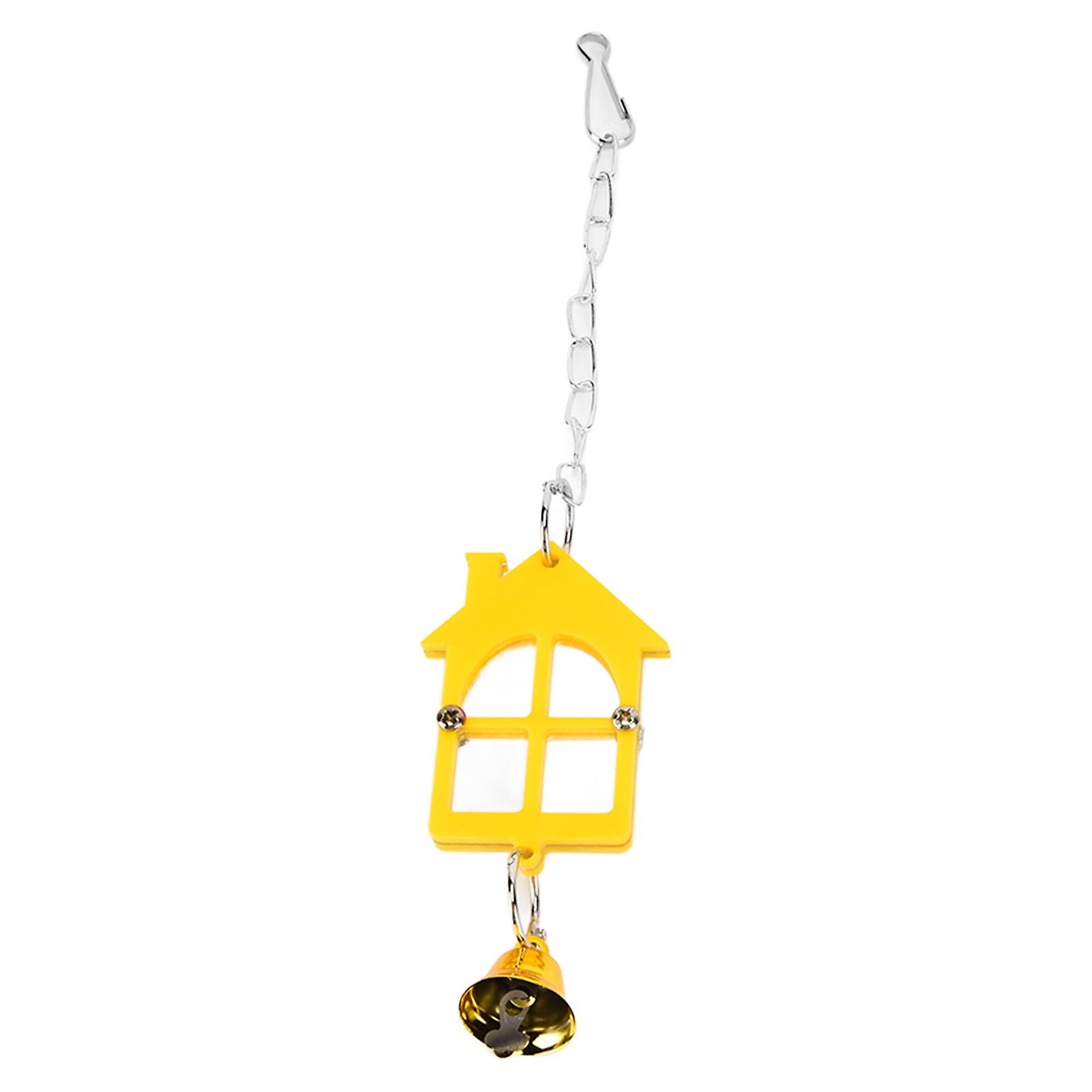 Bird Hanging Mirror Anti Shatter Cute Birdcage Toy Mirror With Bell For Parakeet Cockatiel