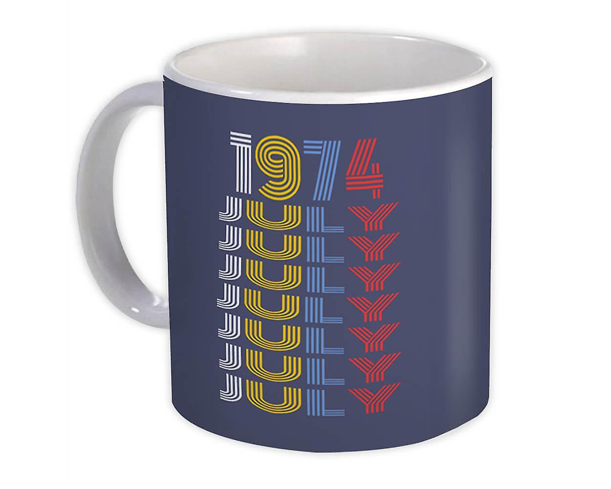 Gift Mug: 1974 July Colorful Retro Birthday Age