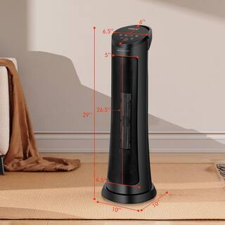 Costway 1500-Watt Portable Electric PTC Heater Swing Space Heater with 24-Hours Timer andThermostat EP25439US-BK