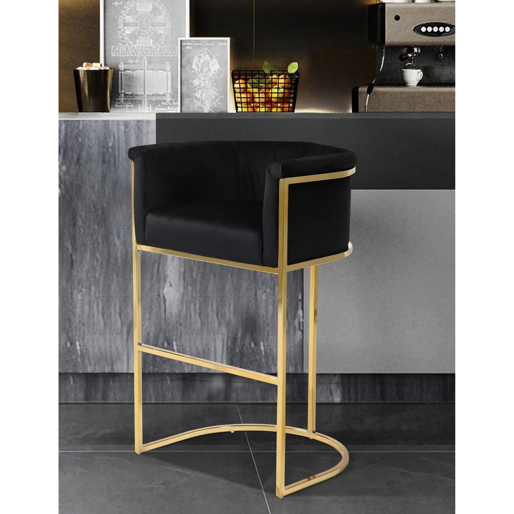 Silver Orchid Rowland Velvet Upholstered Bar/Counter Stool