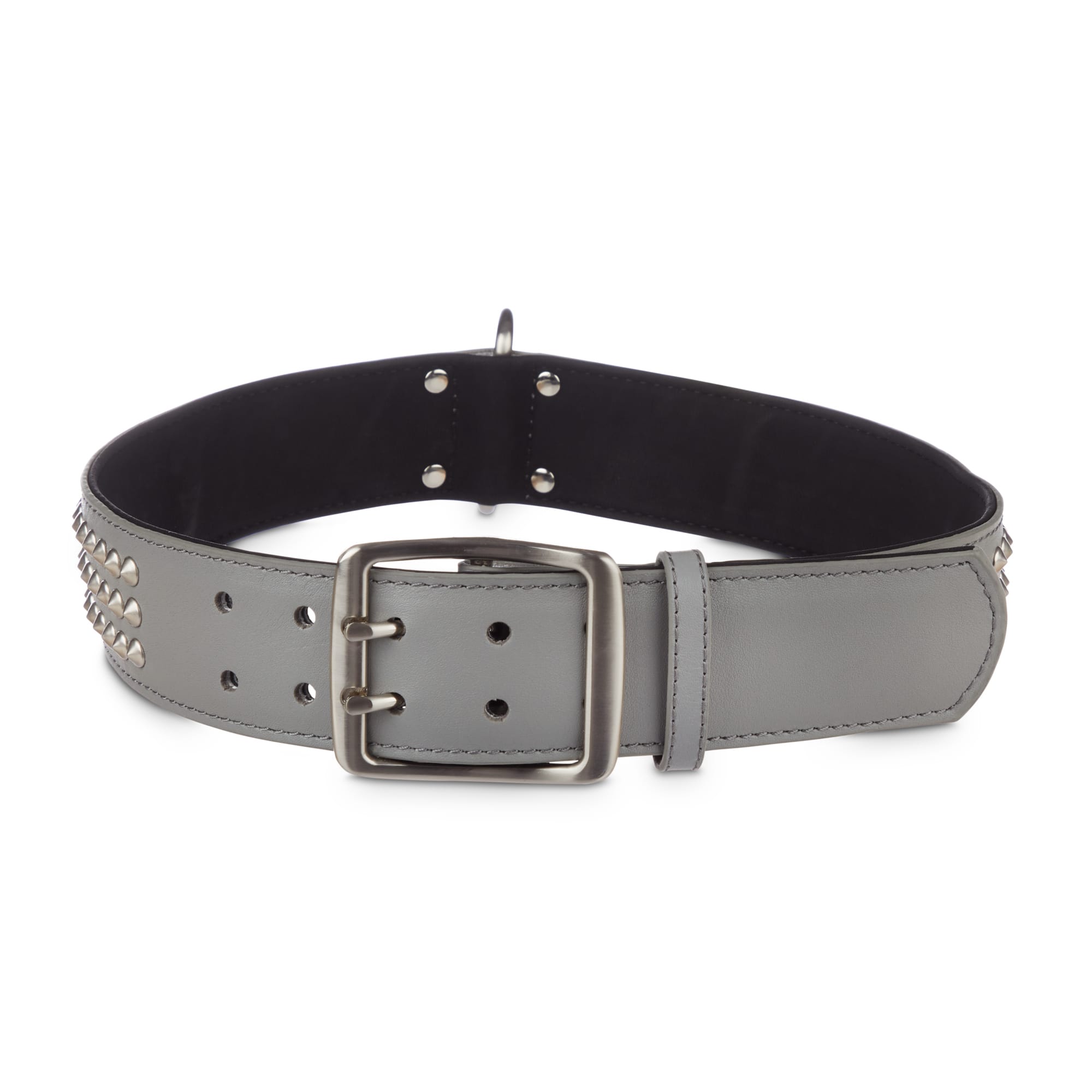 Bond  Co. Studded Grey Collar for Big Dogs， XX-Large/3X-Large