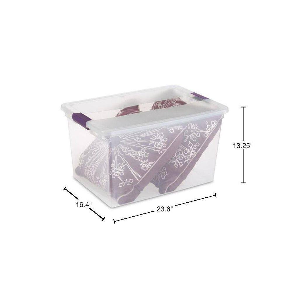 Sterilite Clear Box Storage Container (6-Pack) + 27 Qt. Tote (6-Pack) 6 x 17571706 + 6 x 17631706