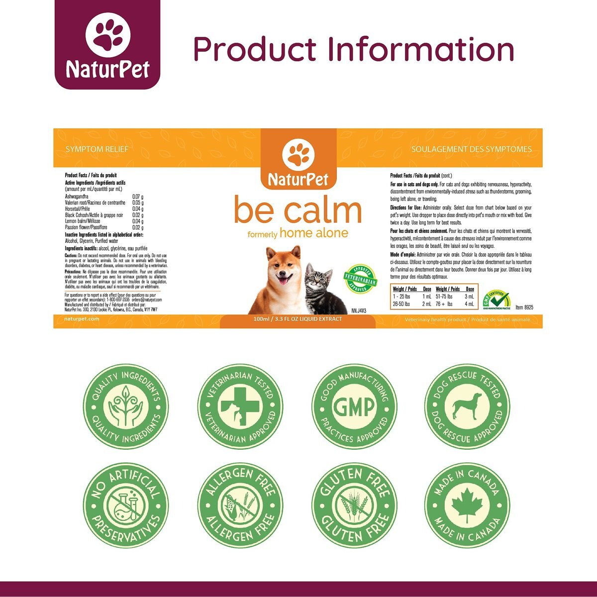 NaturPet Be Calm Pet Supplement