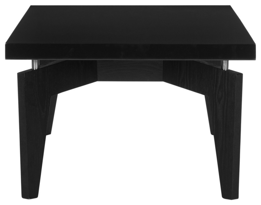 Foster Retro Lacquer Floating Top Coffee Table Black   Midcentury   Coffee Tables   by Peachtree Fine Furniture  Houzz