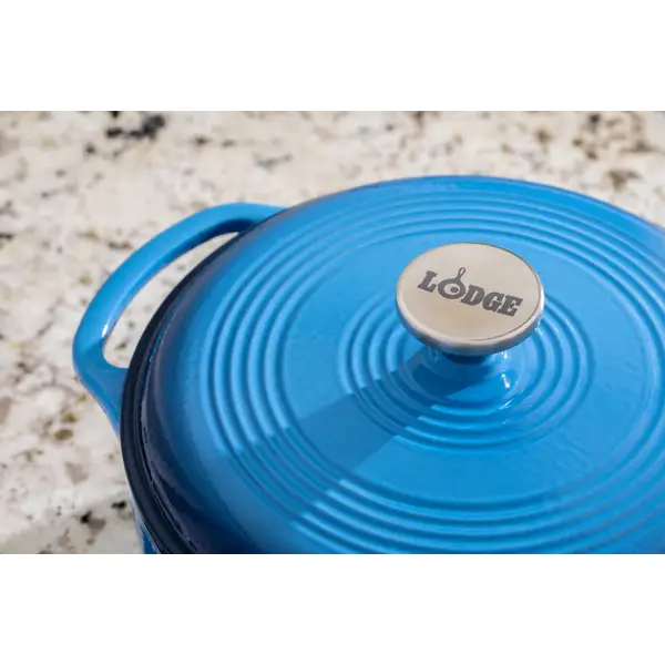 Lodge 4.5 Quart Blue Enameled Cast Iron Dutch Oven