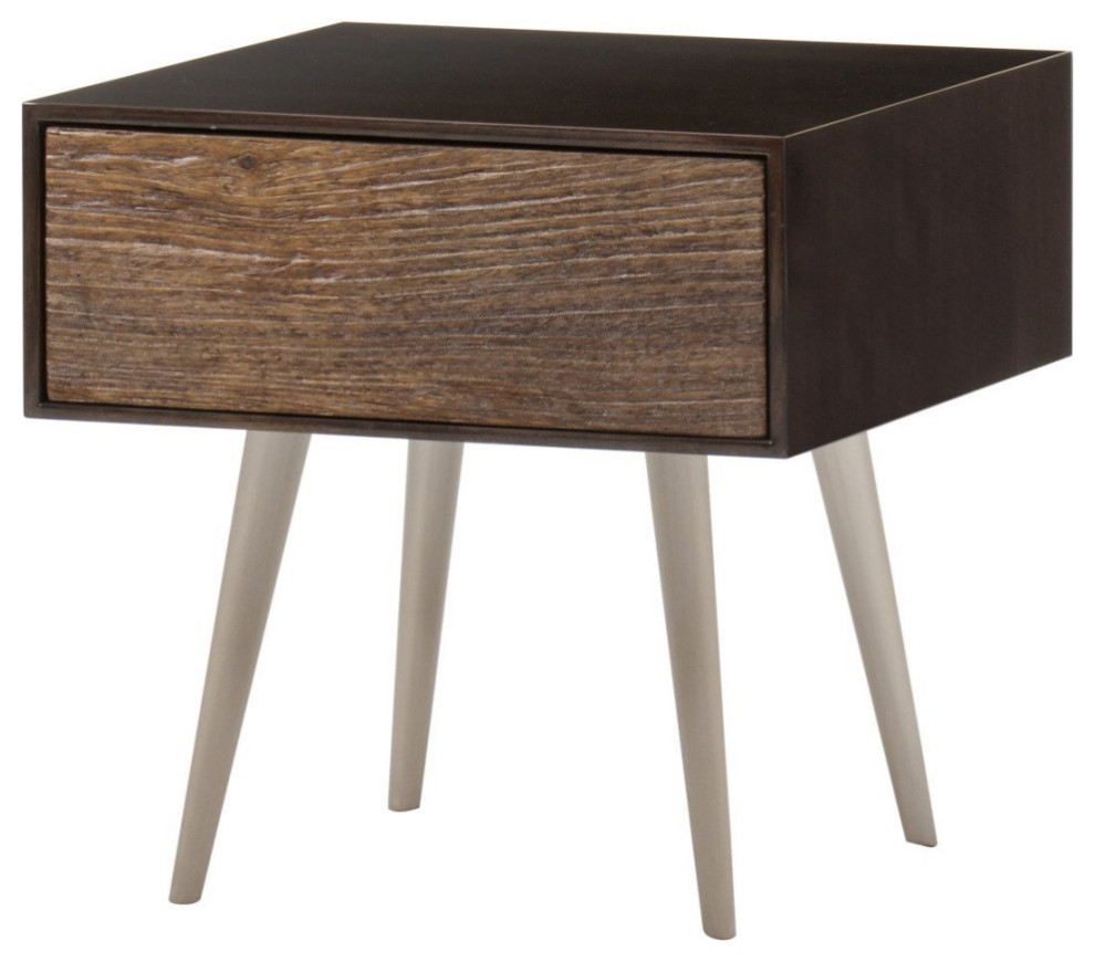 Zelena Side Table With Drawer   Midcentury   Side Tables And End Tables   by Rustic Home Furniture Deco  Houzz