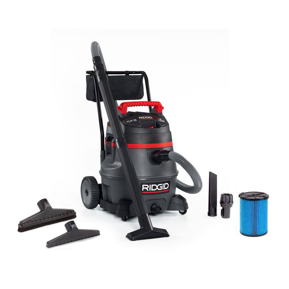 RIDGID 14 Gallon 2-Stage Commercial WetDry Shop Vacuum with Fine Dust Filter Professional Locking Hose and Accessories RV2400A