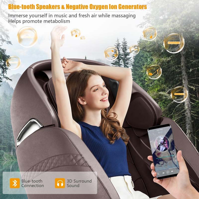 SL Track Zero Gravity Massage Chair Full Body Massage Recliner with Negative Ion Generators