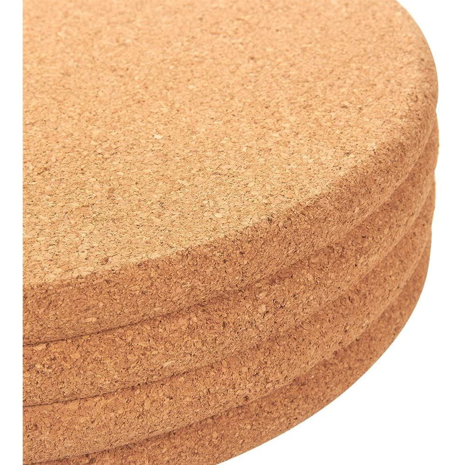 4 Pack Round Cork Board Hot Pads， Corkboard Trivet Placemats for Kitchen， 9 in