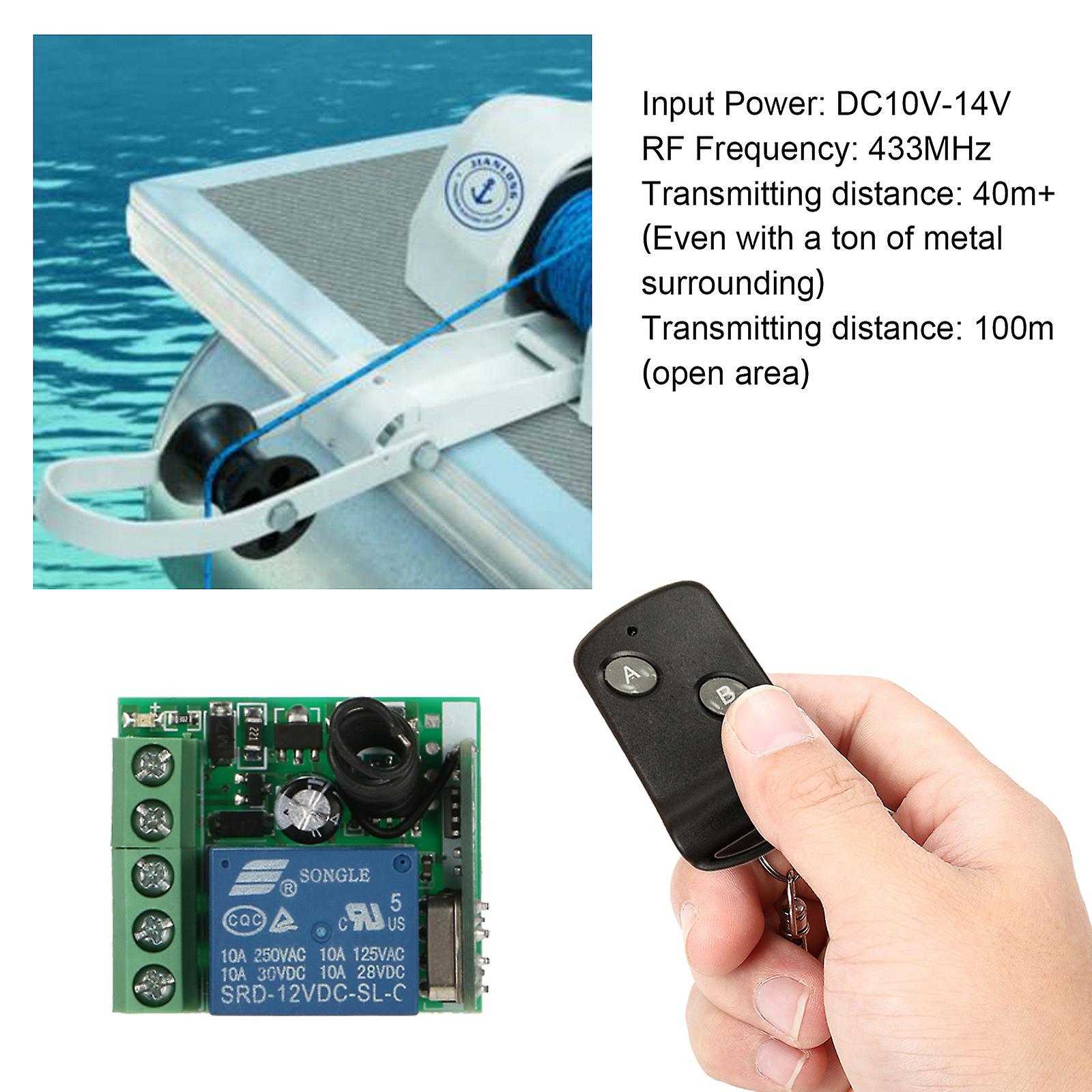 Black 5 Remote Control Smart Home 433mhz Dc 12v 1ch Wireless Remote Switch Relay Receiver Transmitter Universal Remote Control Switch Module And Rf Tr