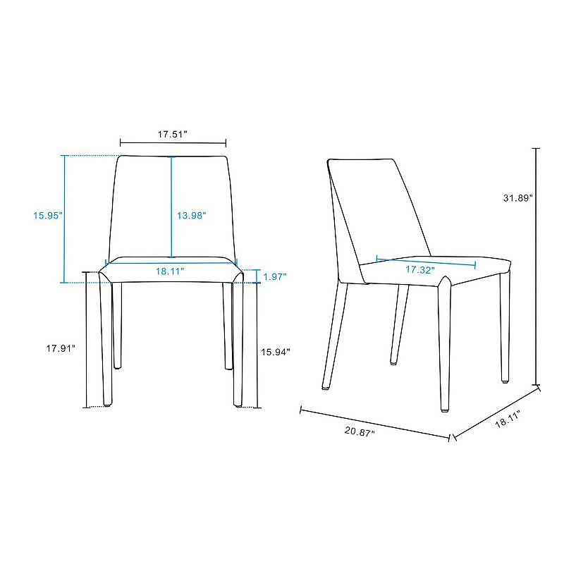 Manhattan Comfort Paris Dining Chair 2-piece Set