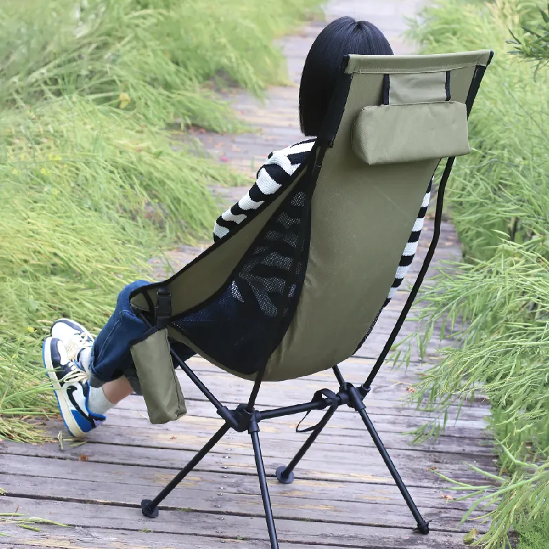 Metal Beach Folding Large Moon Chair Camping Chair Manufacturer Outdoor Furniture For Picnics Hiking