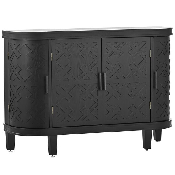 Accent Storage Sideboard with Antique Pattern Doors， Wooden Console Cabinet Suitable for Hallway， Entryway， Living Room， Bedroom