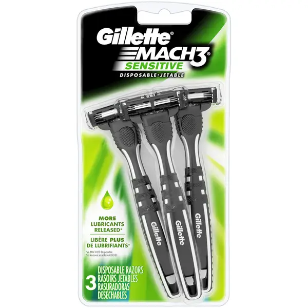 Gillette 3-Count Mach3 Sensitive Men's Disposable Razors