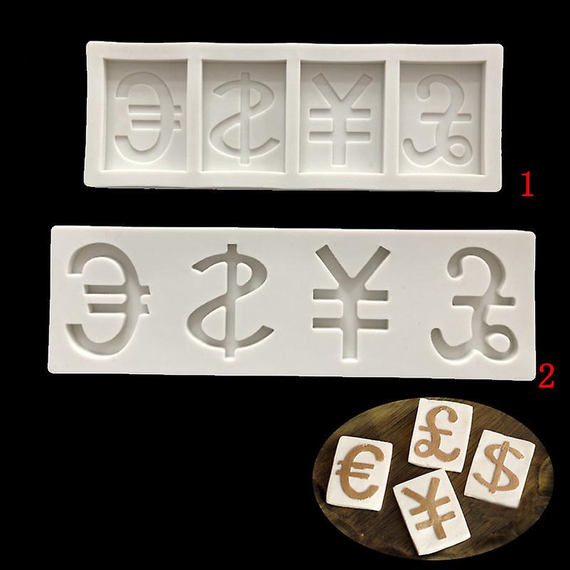 Dollar Euro Yuan Pound Sign Symbol Chocolate Mold - 2pcs/set