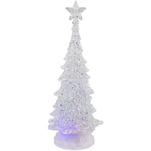 LED Lighted Acrylic Christmas Tree with Star Decoration