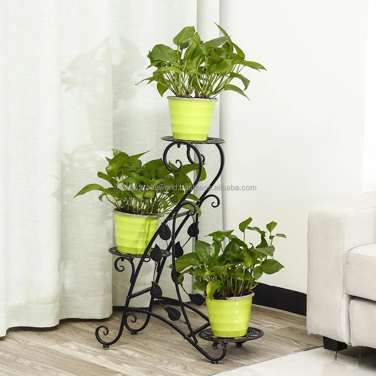 3 Tier Metal Plant Stand Flower Pot Shelf Rack Garden Patio Balcony And Home By United Trade World