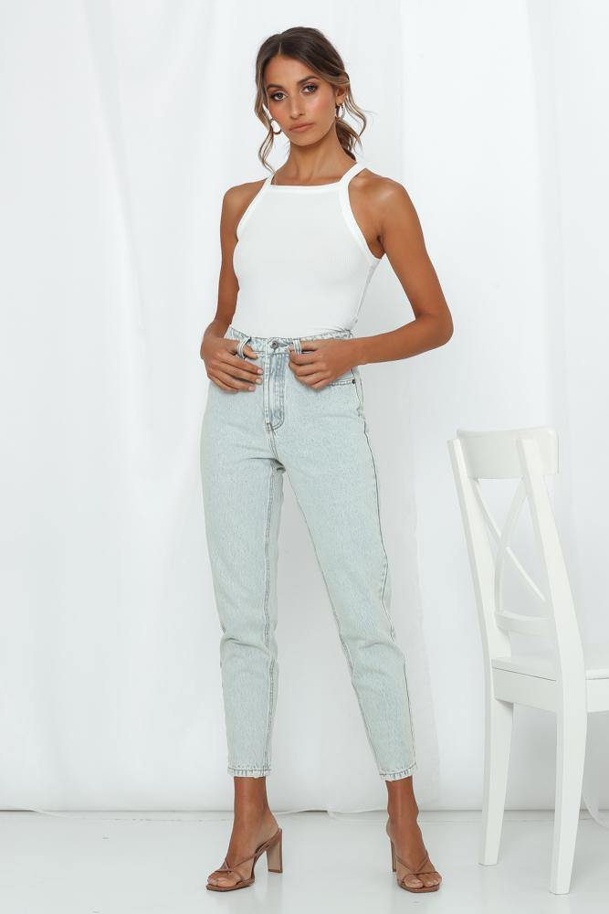 Heather High Waisted Jeans Light Blue