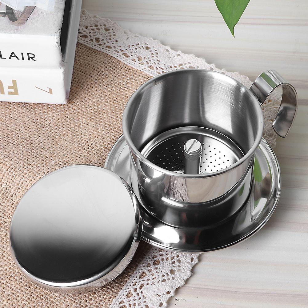 Portable Stainless Steel Coffee Drip Filter Coffee Maker Pot For Home Kitchen Office Outdoor Usesilver