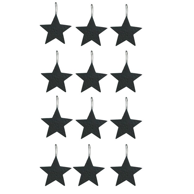 Park Designs Star Black Shower Curtain Hook Black Set Of 12