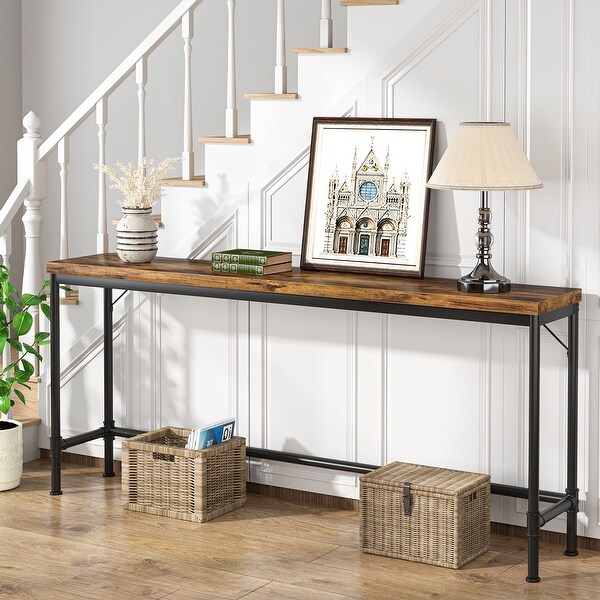 71-Inch Long Narrow Console Table， 37.4 Inches Height Bar Table