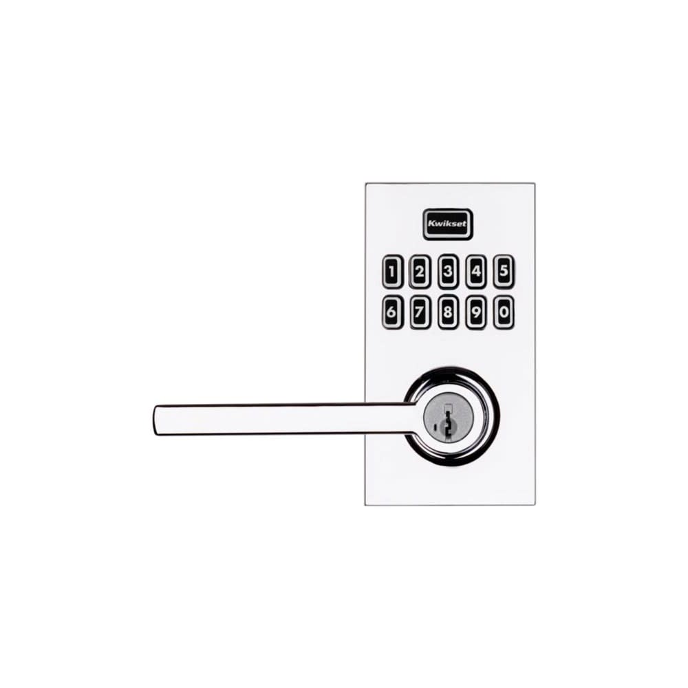 Polished Chrome Keyless Entry Residential Electronic Door Lever