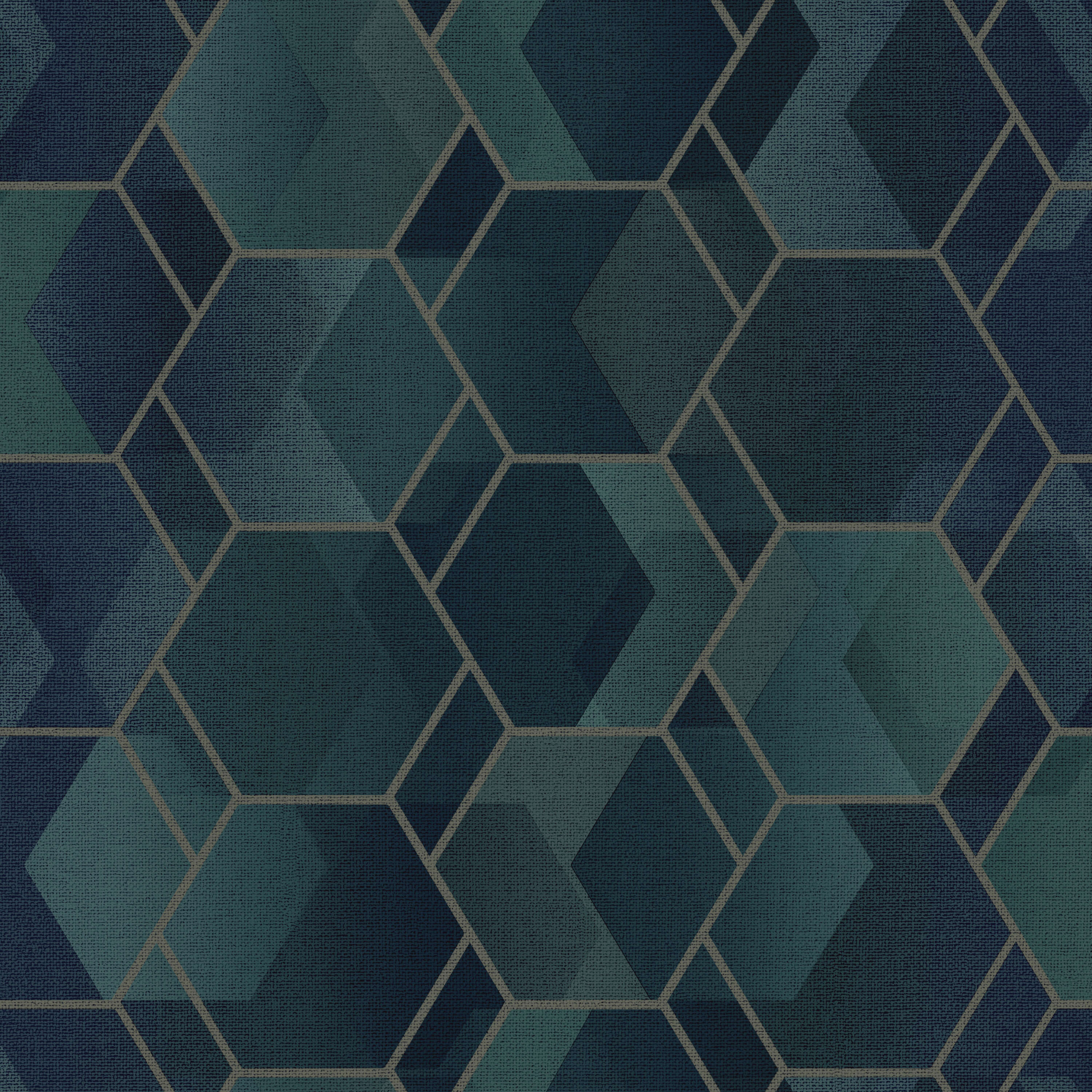 Sample Structured Hexagonal Navy Geometric Wallpaper