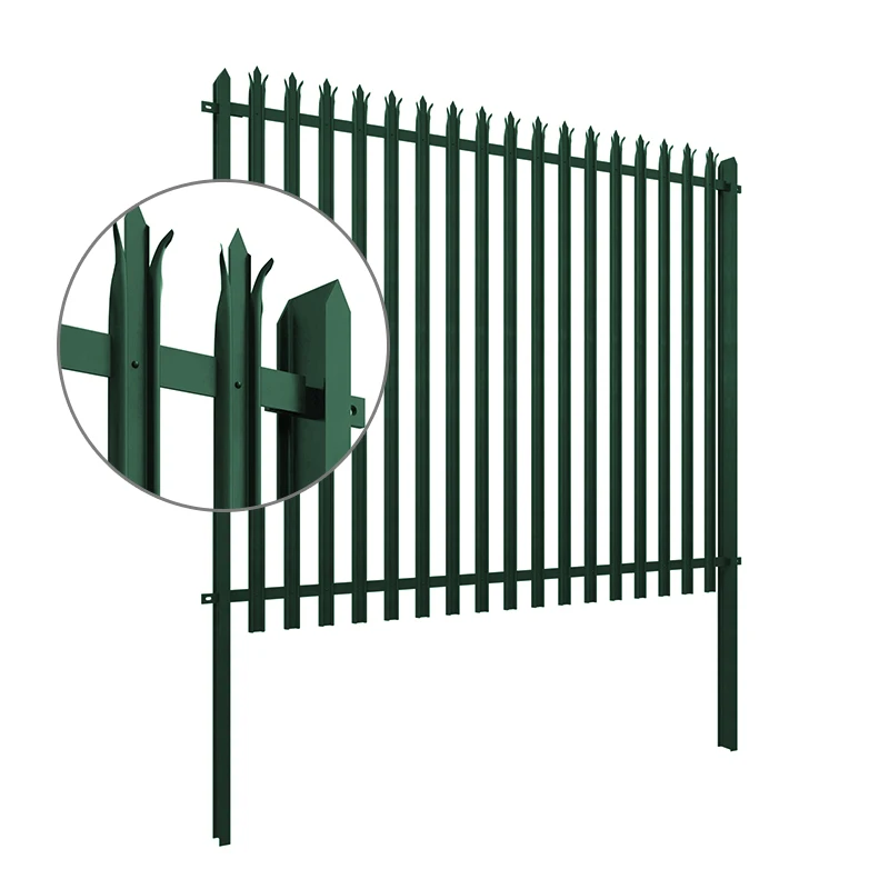 Factory supply new design high standard hot dipped galvanized and powder coated metal palisade fence for South Africa