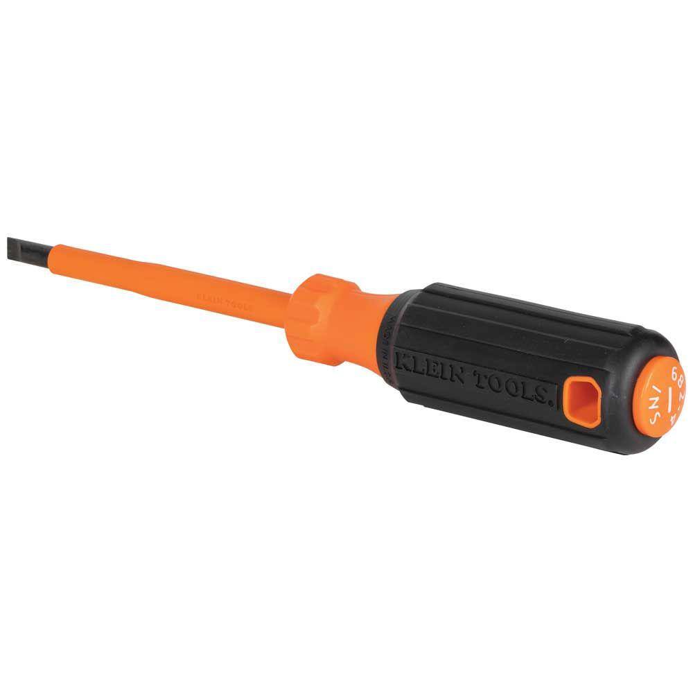 Klein Tools Insulated Screwdriver 14 in. Cabinet 4 in. Round Shank 6824INS