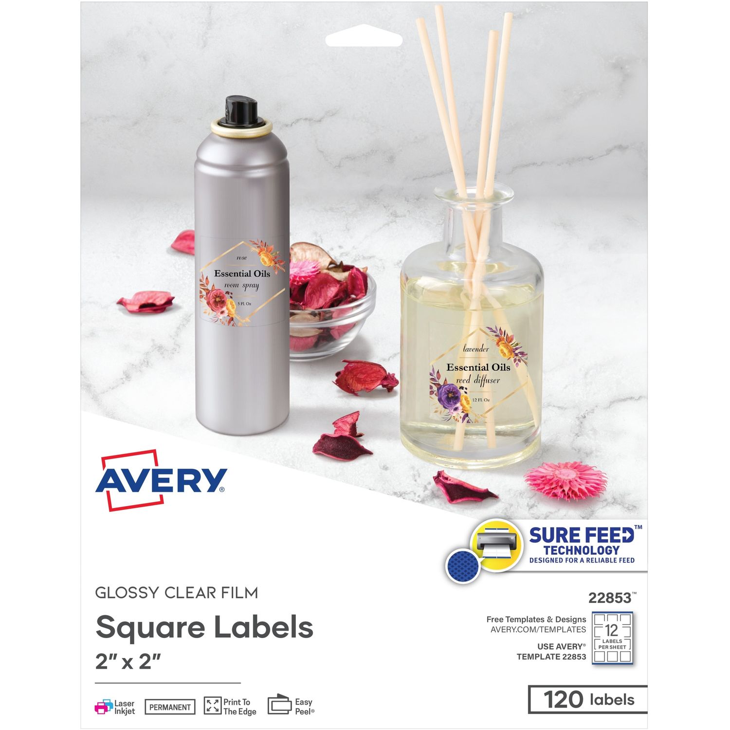 Sure Feed Glossy Labels by Avery AVE22853