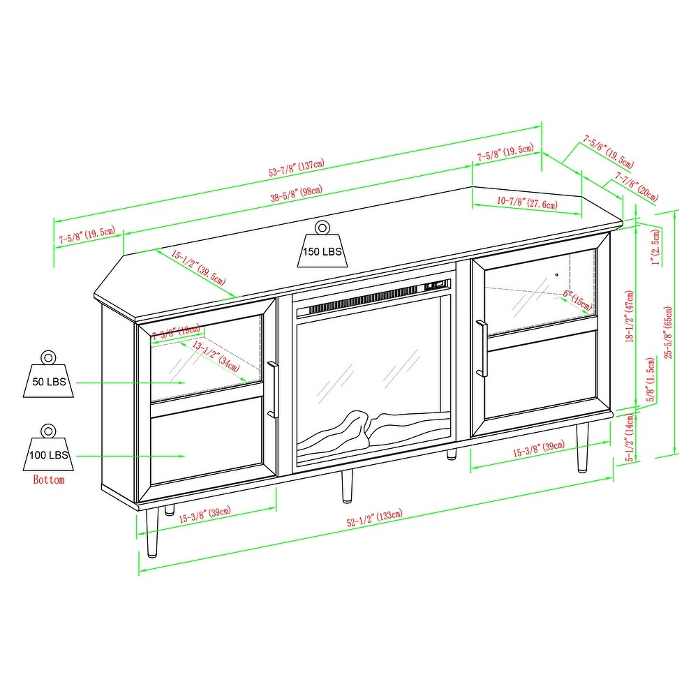 Middlebrook Modern Corner Fireplace TV Stand