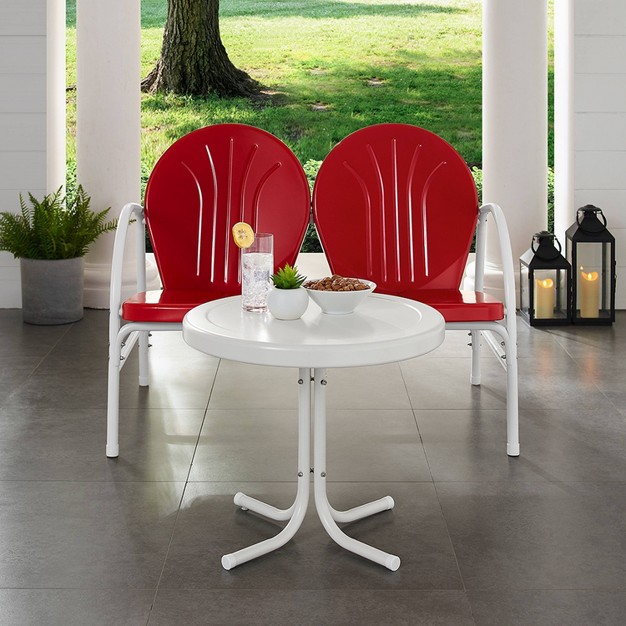 Griffith 3pc Outdoor Conversation Set Red Crosley