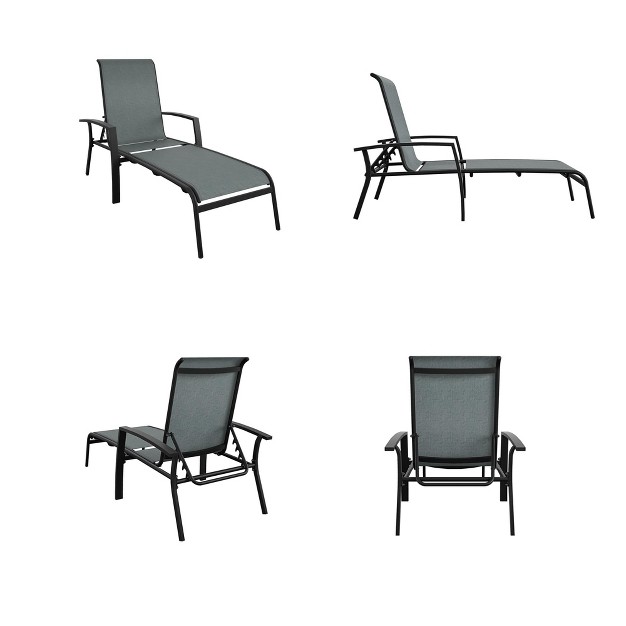 Cosco Outdoor Adjustable Aluminum Chaise Lounge Patio Furniture Set