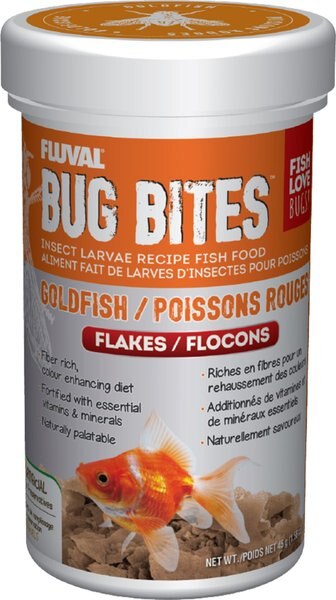 Fluval Bug Bites Goldfish Formula Flakes Fish Food