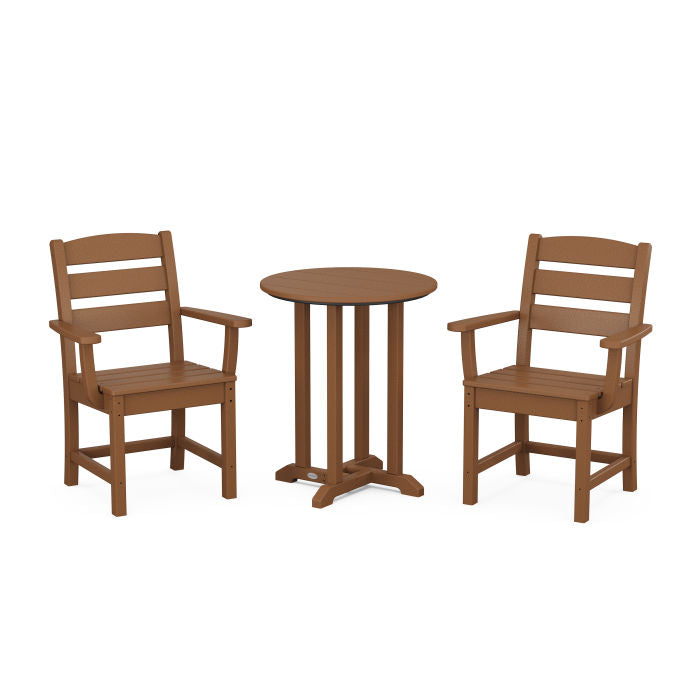 Polywood Lakeside 3-Piece Round Bistro Dining Set PWS1301-1