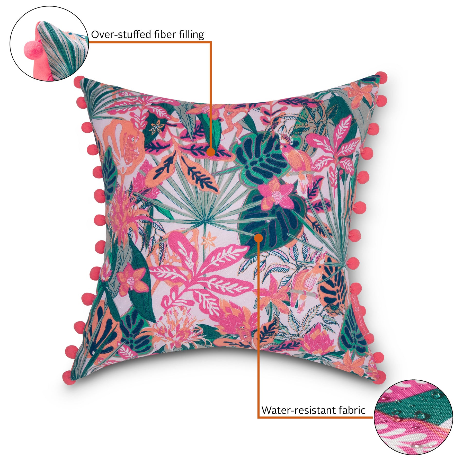 Accent Pillow with Poms - 2 Pack