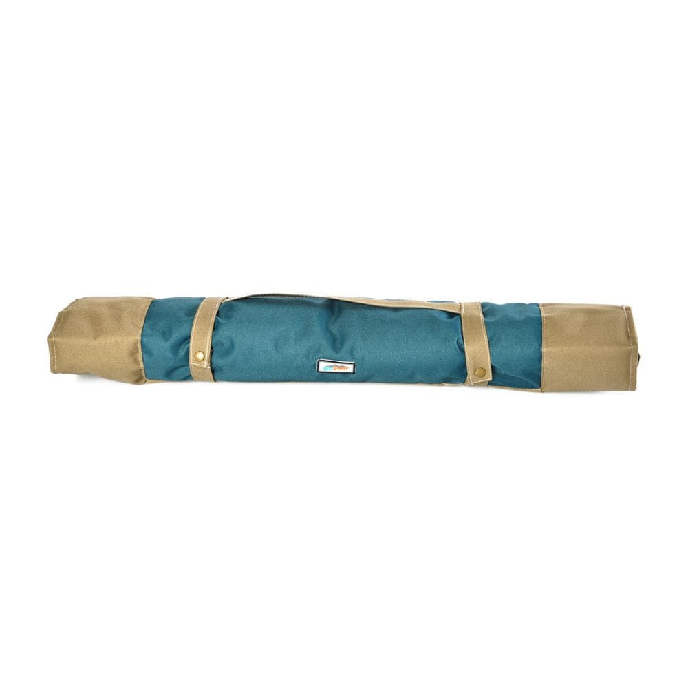 MAX & MARLOW Portable, Water-Resistant, Roll-Up Dog Bed Mat, Small Tan/Teal 00341