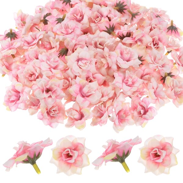 100Pack Artificial Roses Heads，Silk Fake Rose Head for Bouquet