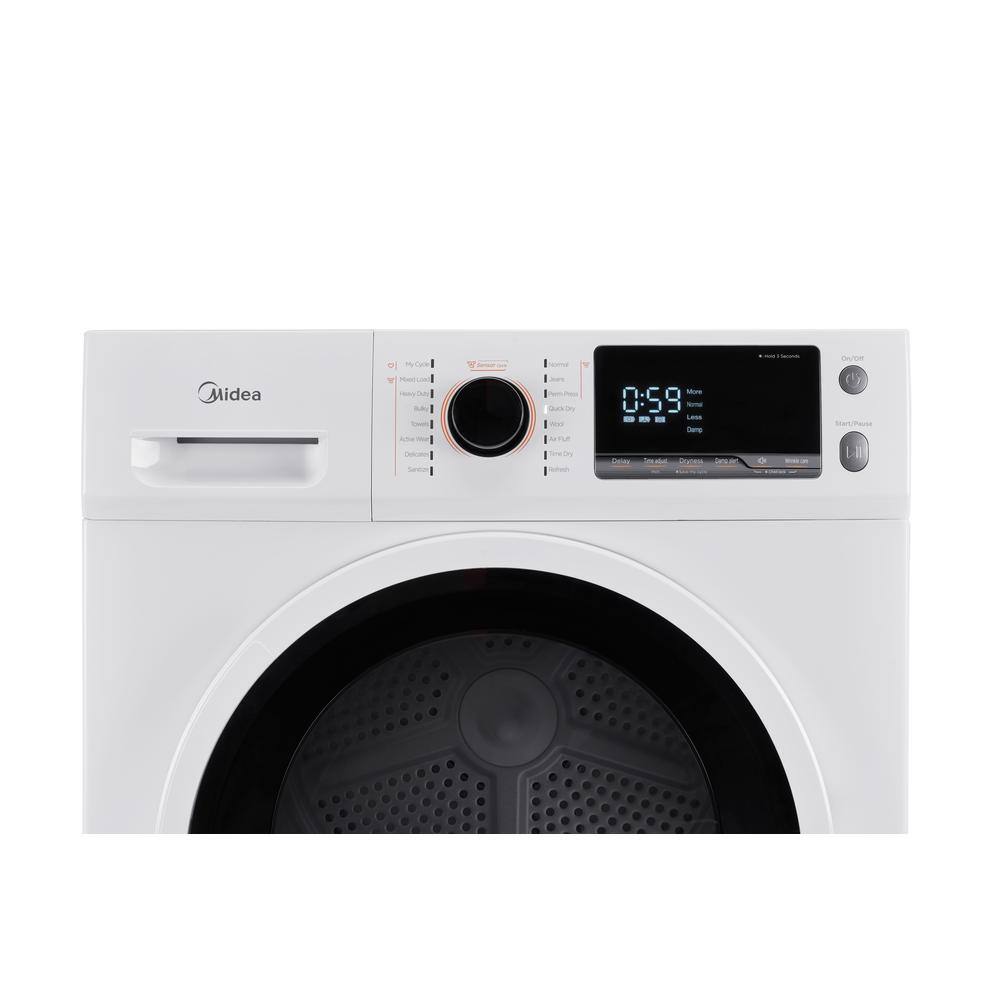 Midea 4.4 cu. ft. ventless Front Load Electric Dryer with Sensor dry in White MLE25H7BWW