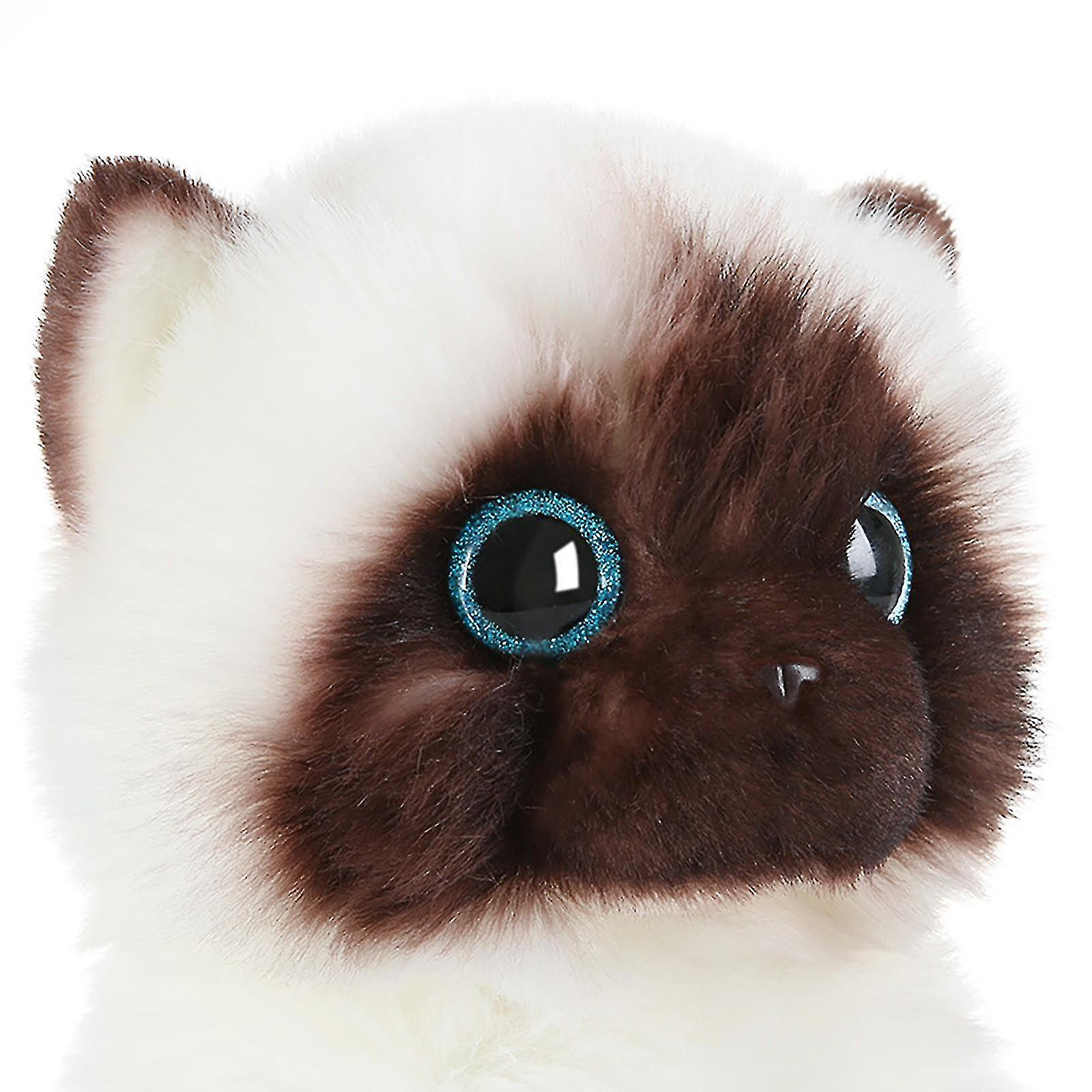 Plush Siamese Cat Dolls Stuffed Animals Toys Simulation Siamese Cat Cute Sequins