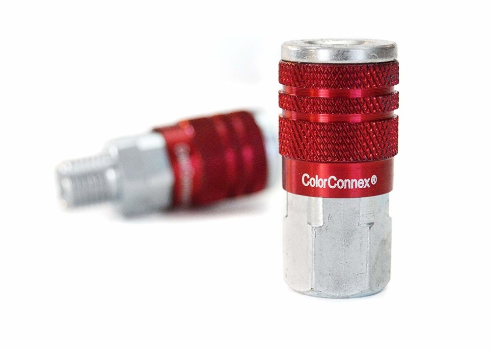 ColorConnex Type D 7pc 1/4in. Red Coupler and Plug Kit