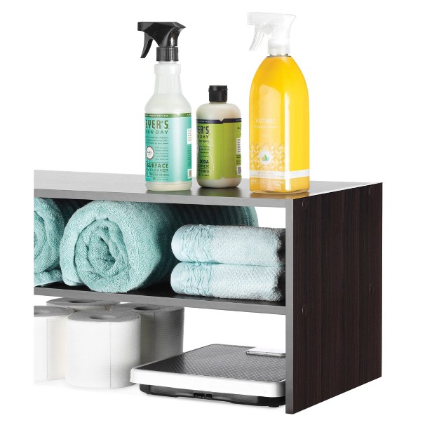 Extra Wide 2 Shelf Storage Organizer Espresso