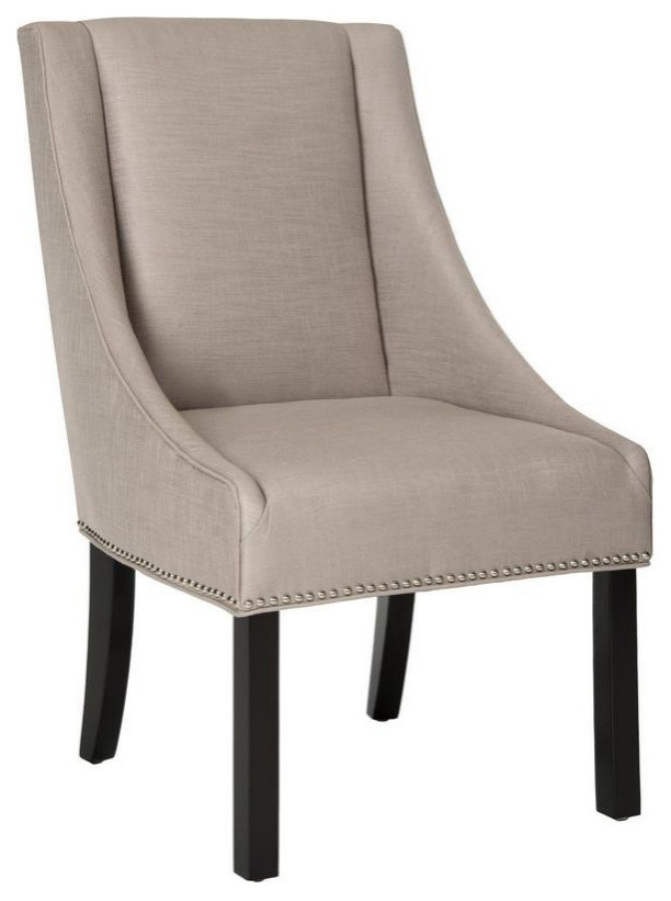 Paulin 20  x27 x27h Sloping Arm Dining Chair Set of 2 Silver Nail Heads Oyster   Transitional   Dining Chairs   by Virgil Stanis Design  Houzz