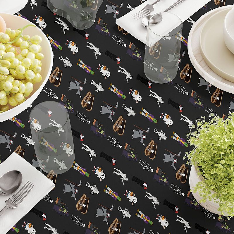 Square Tablecloth， 100% Polyester， 70x70， Halloween Usual Characters