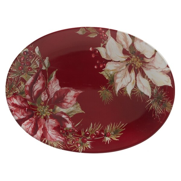 Certified International Winters Joy Oval Platter 16 x 12