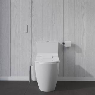 Duravit 1-Piece 0.92 GPF Dual Flush Elongated Toilet in White Seat Not Included 2173510001