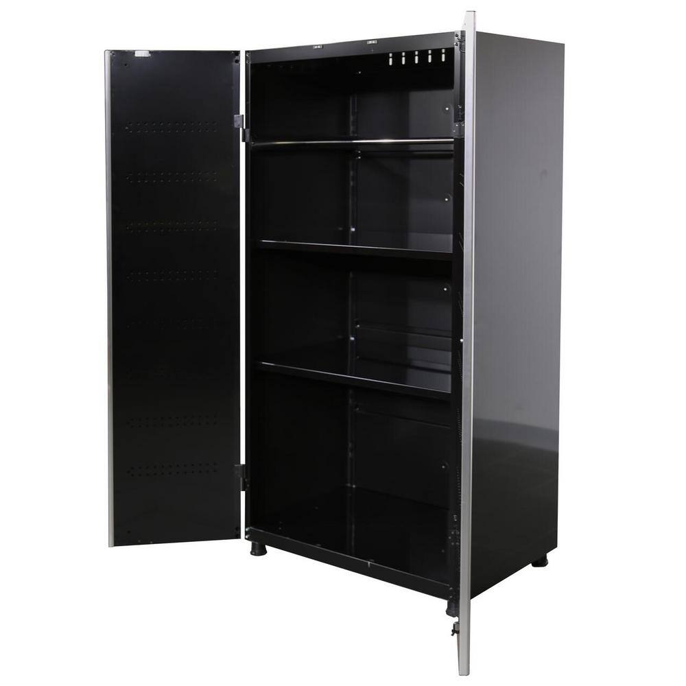 Husky Ready-to-Assemble 24-Gauge Steel Garage Gear Cabinet in Black (36 in. W x 72 in. H x 24 in. D) G3624W-US