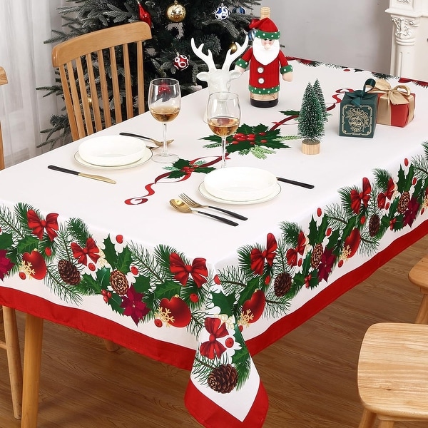 Christmas Tablecloth，Christmas Decorations for Home Indoor Table Decor Table Cloths Rectangle 60 x 120 Inch