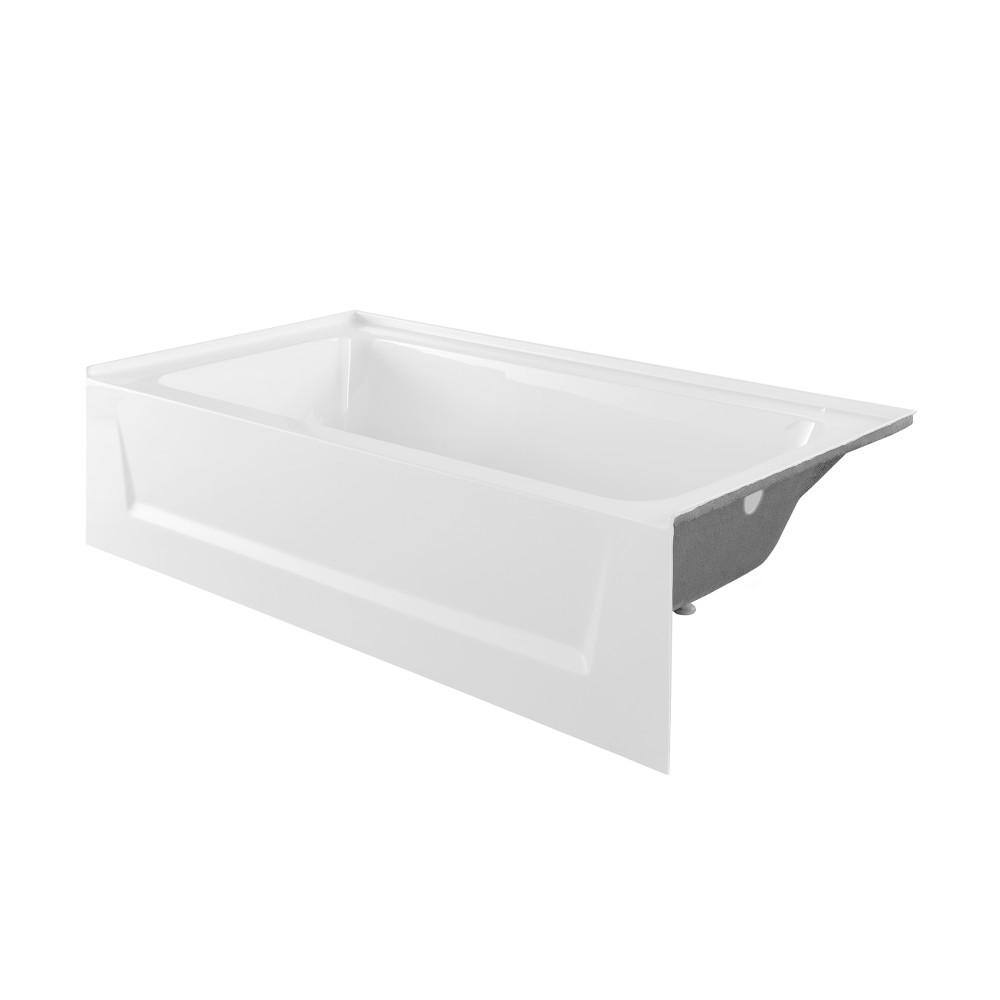 Swiss Madison Virage 60 in. x 30 in. Rectangular Right-Hand Drain Alcove Bathtub with Apron in White SM-AB581